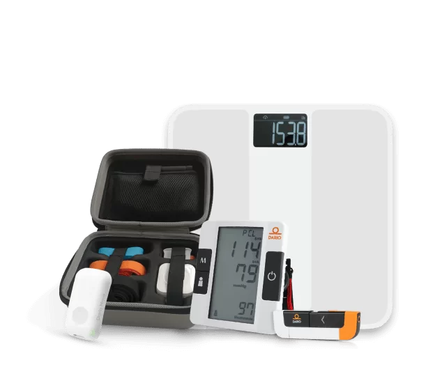 Dario glucose meter kit, blood-pressure monitor and smart scale.